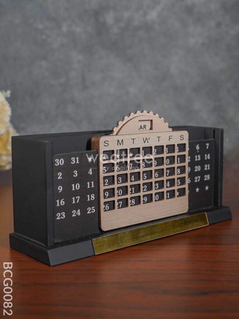 Mdf Pen Stand With Infinite Calender - Bcg0082 Organisers