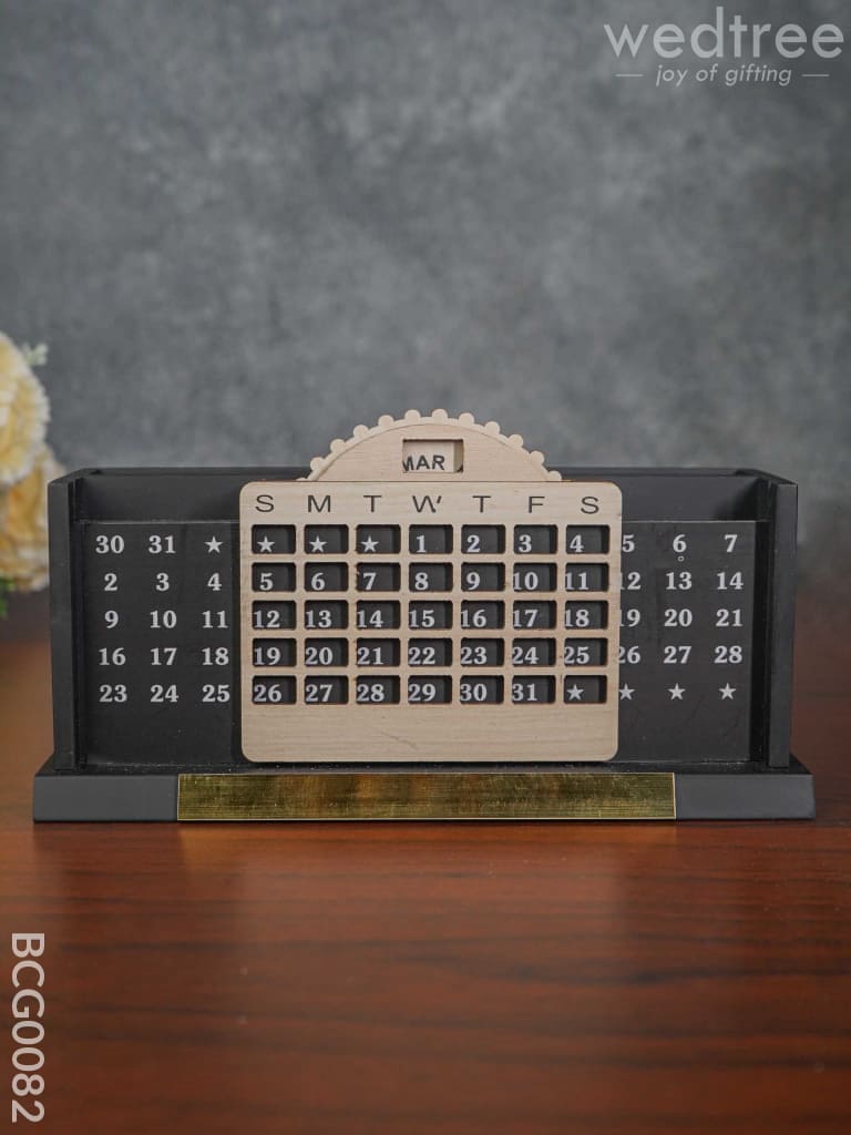 Mdf Pen Stand With Infinite Calender - Bcg0082 Organisers