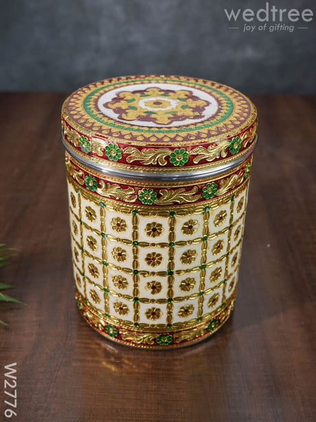 Minakari Dabba - 7 Inch- W2776 Meenakari Containers