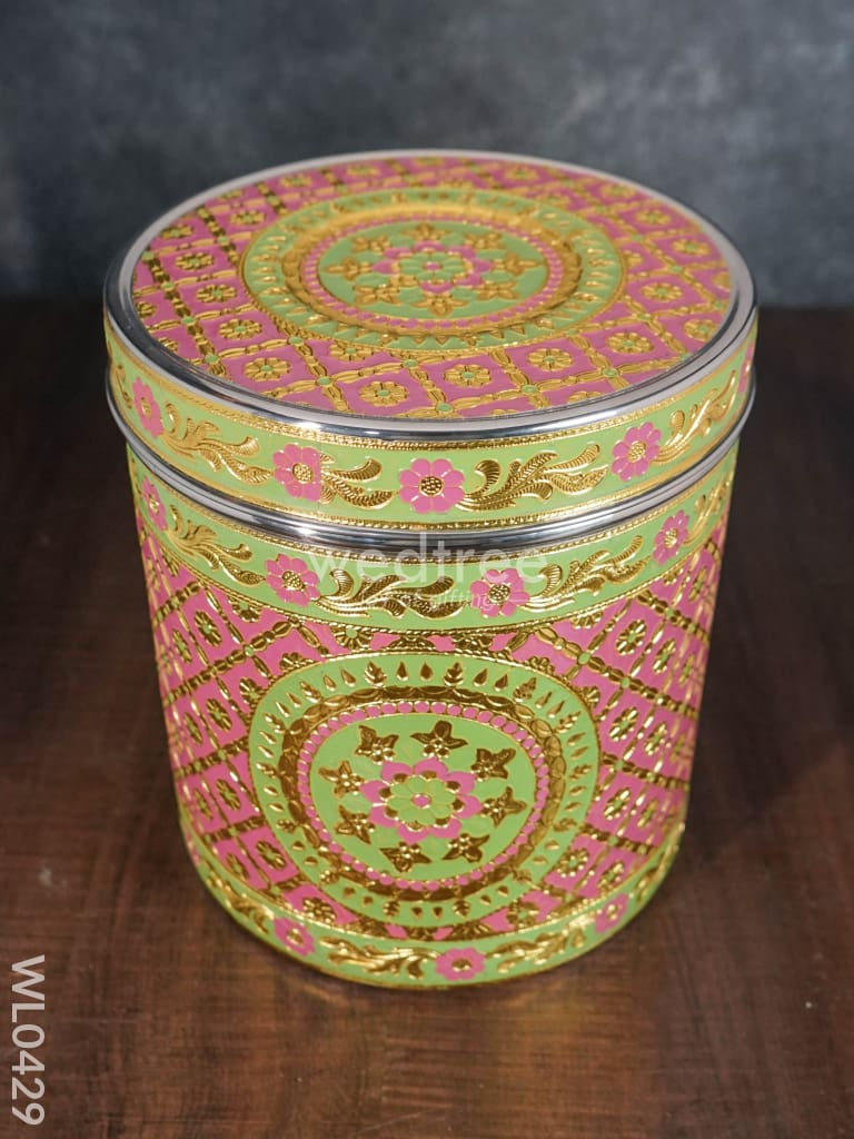 Meenakari Dabba 9.5 Inch (Red) - Wl0429 Containers