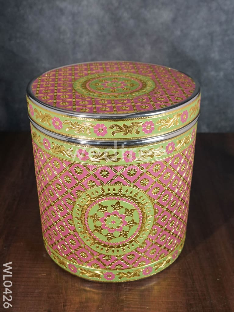 Meenakari Dabba With Floral Design Wl0426 Containers