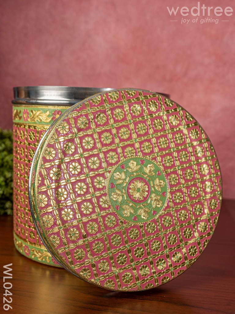 Meenakari Dabba 11 Inch (Red) - Wl0426 Containers