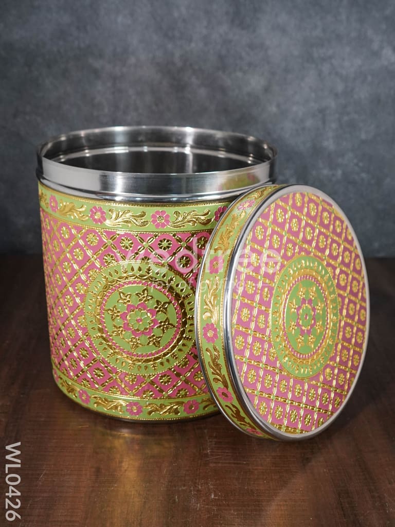 Meenakari Dabba With Floral Design Wl0426 Containers