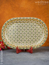 Meenakari Floral Oval Plate - Wbg1335 Utensils