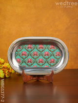 Meenakari Floral Oval Plate - Wbg1377 Trays & Plates Rg