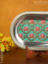 Meenakari Floral Oval Plate - Wbg1377 Trays & Plates Rg