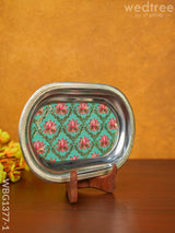 Meenakari Floral Oval Plate - Wbg1377 Trays & Plates Rg