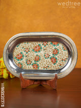 Meenakari Floral Oval Plate - Wbg1377 Trays & Plates Rg