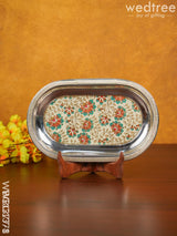 Meenakari Floral Oval Plate - Wbg1377 Trays & Plates Rg