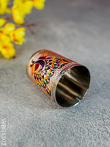 Meenakari Glass With Peacock Prints - Copper Finish Wbg1302 Utensils