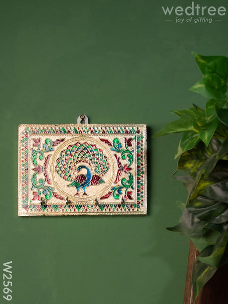 Meenakari - Key Hanger With Peacock Design W2569 Hangers