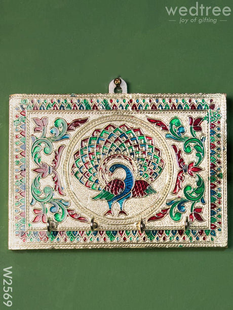 Meenakari - Key Hanger With Peacock Design W2569 Hangers