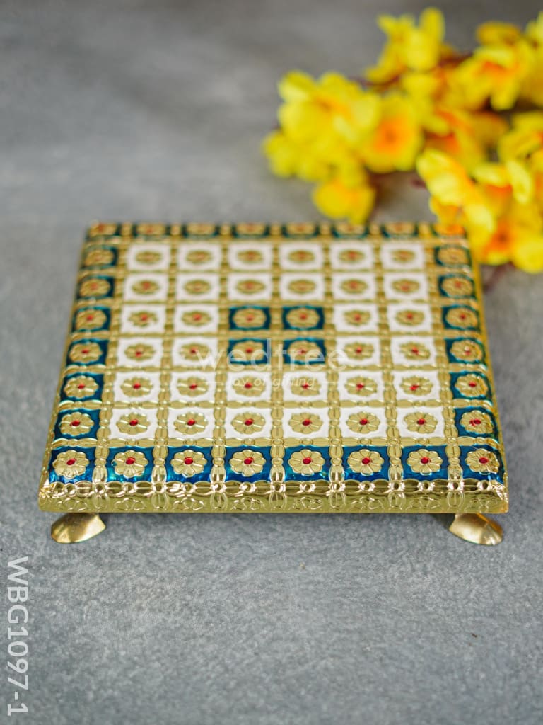 Meenakari Manai - 8X8 Inch Wbg1097 Blue