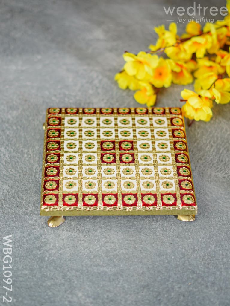 Meenakari Manai - 8X8 Inch Wbg1097 Red