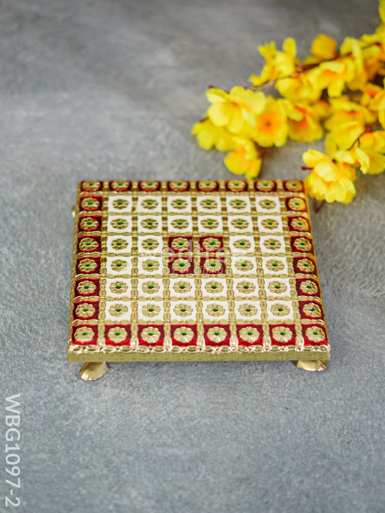 Meenakari Manai - 8X8 Inch Wbg1097 Red