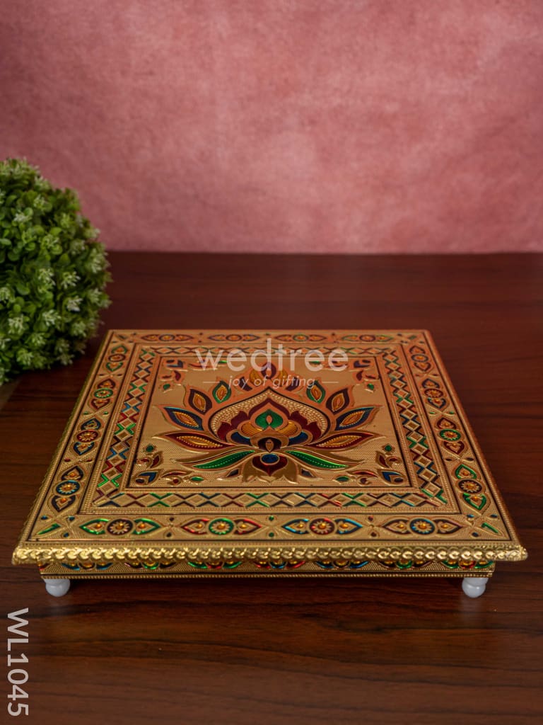 Meenakari Manai With Deepam Design - 12X12 Inches Wl1045 Bajots &