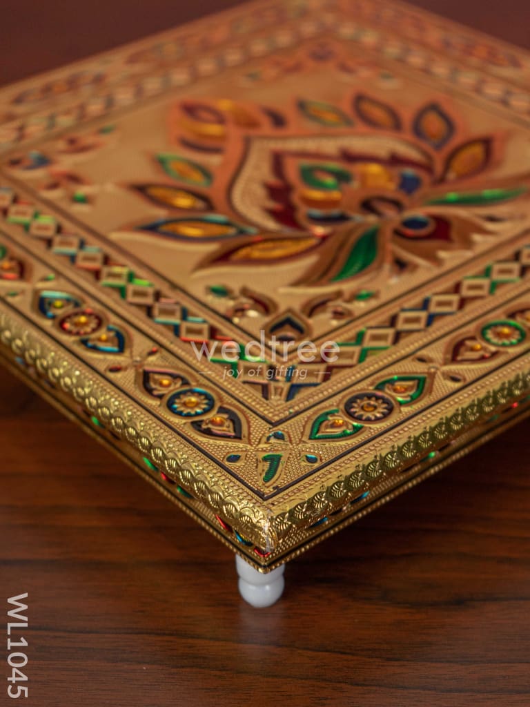 Meenakari Manai With Deepam Design - 12X12 Inches Wl1045 Bajots &