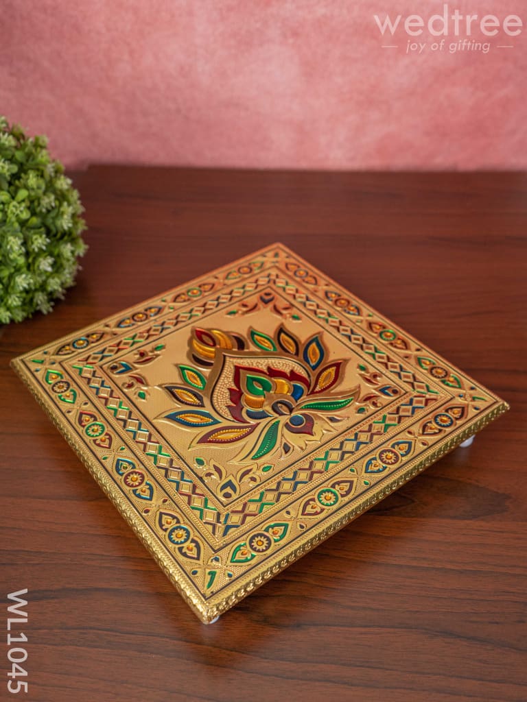 Meenakari Manai With Deepam Design - 12X12 Inches Wl1045 Bajots &