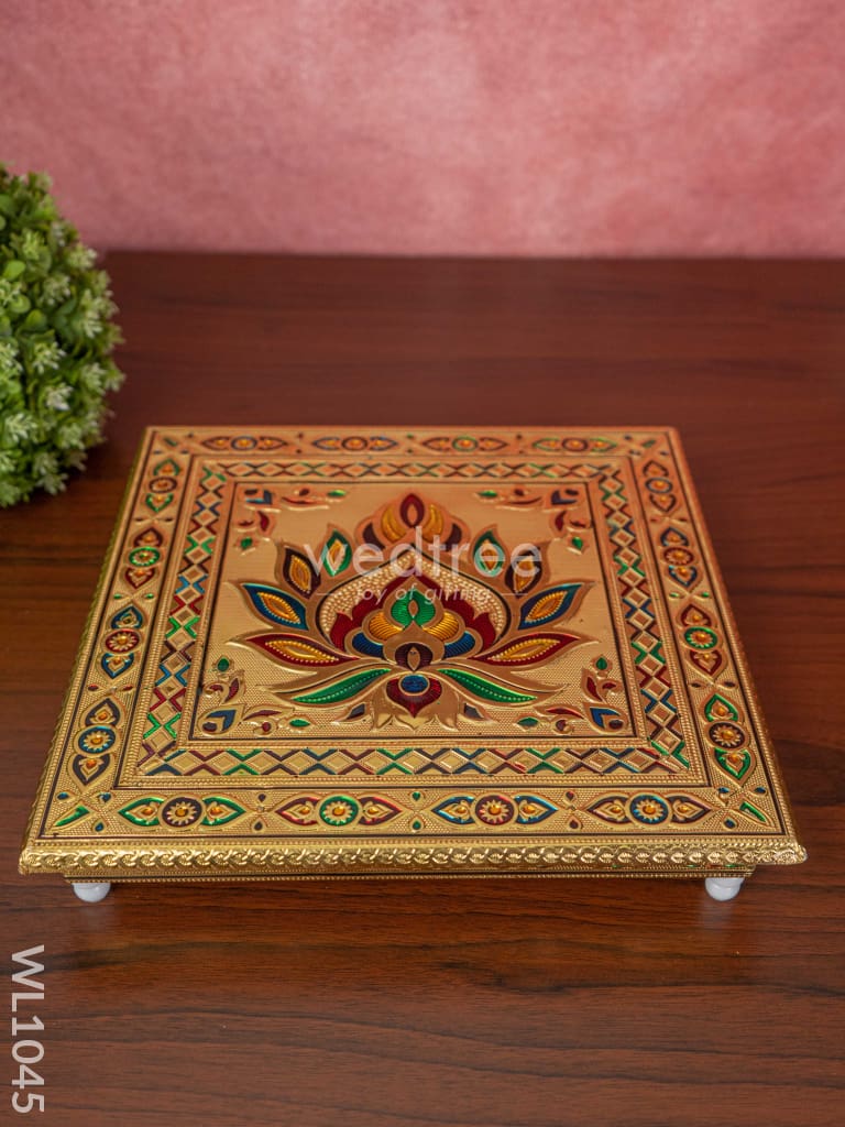 Meenakari Manai With Deepam Design - 12X12 Inches Wl1045 Bajots &