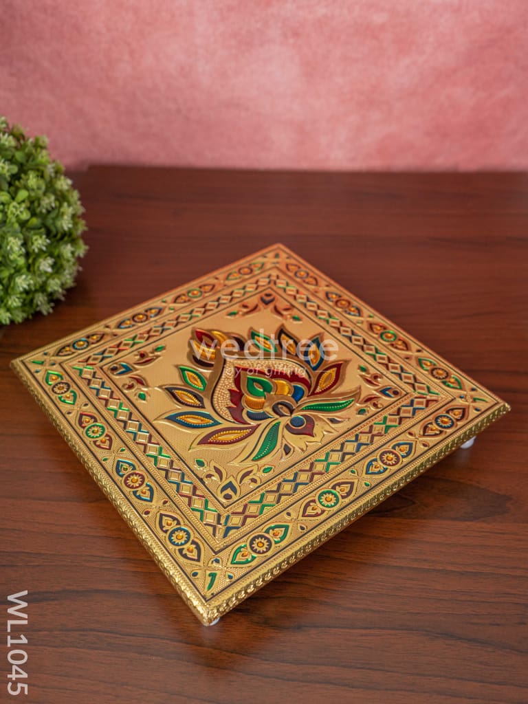 Meenakari Manai With Deepam Design - 12X12 Inches Wl1045 Bajots &