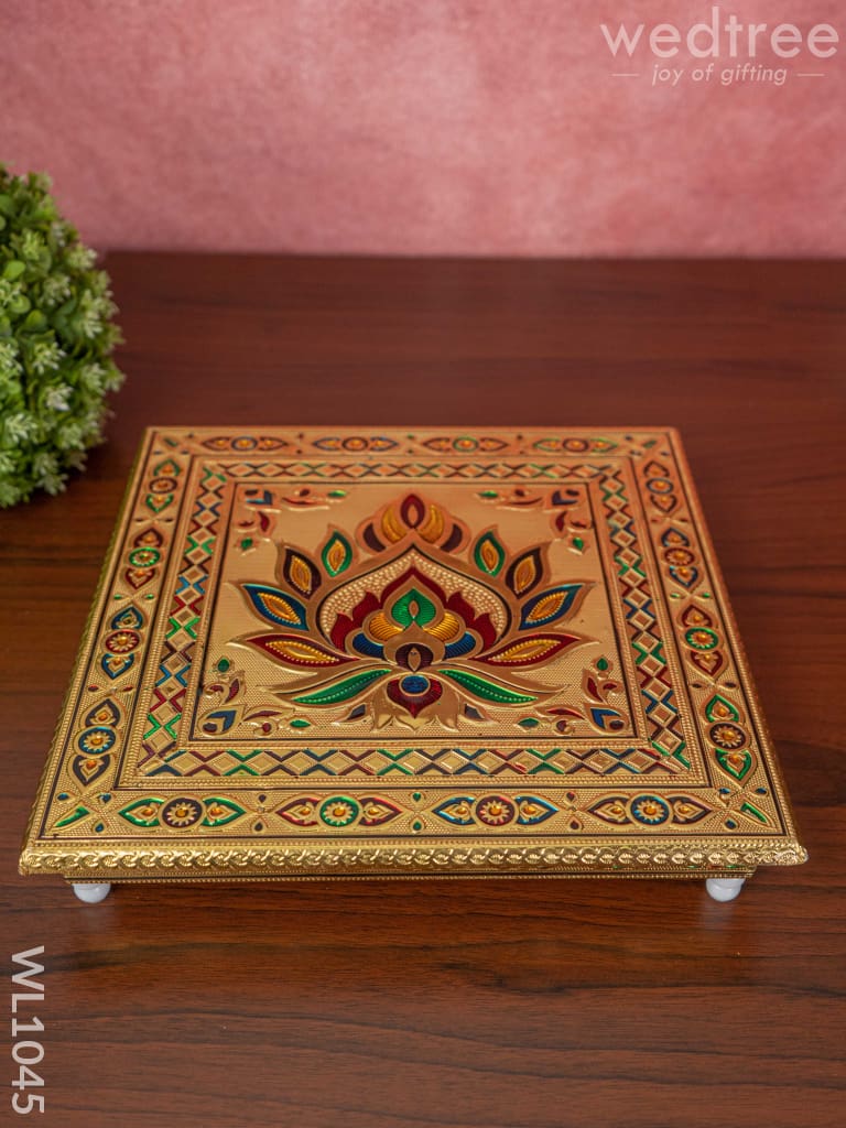 Meenakari Manai With Deepam Design - 12X12 Inches Wl1045 Bajots &