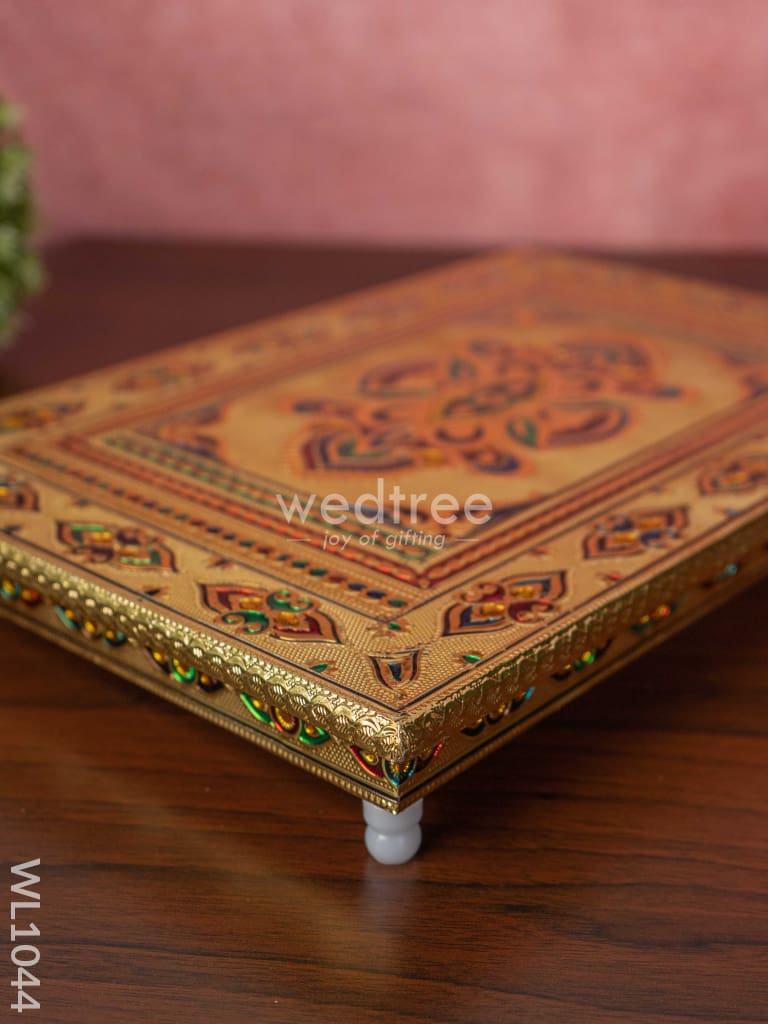 Meenakari Manai With Floral Design - 15X10 Inches Wl1044 Bajots &