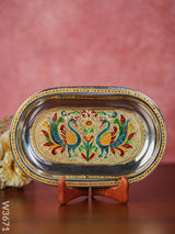 Meenakari Oval Plate 10 Inch - W3671 Trays & Plates