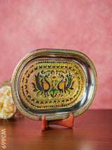 Meenakari Oval Plate 12 Inch - W3669 Trays & Plates