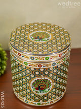 Meenakari Peacock Dabba 12 Inch (Red) - Wl0425 Containers