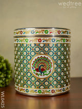 Meenakari Peacock Dabba 12 Inch (Red) - Wl0425 Containers