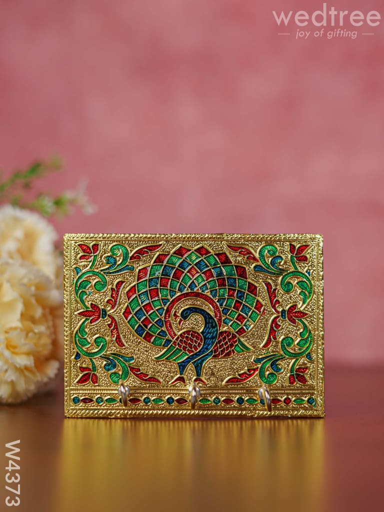 Meenakari Peacock Key Hanger - Small W4373 Hangers