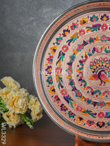 Meenakari Peacock Plate With Copper Finish - 13.5 Inch Wl3329 Trays & Plates