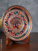 Meenakari Peacock Plate With Copper Finish - 7 Inch Wbg1094-1 Trays & Plates