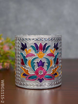 Pen Stand With Floral Design - Wbg1115 Silver Finish