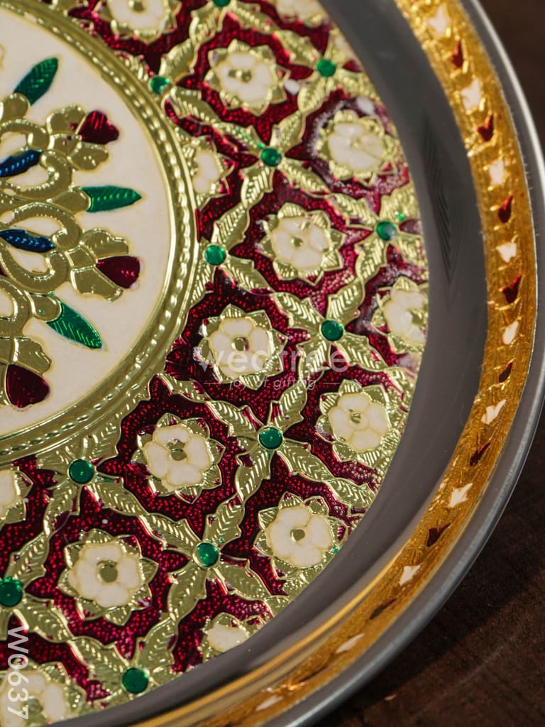 Meenakari Plate 10 Inch Special - W0637 Trays & Plates