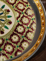 Meenakari Plate 10 Inch Special - W0637 Trays & Plates