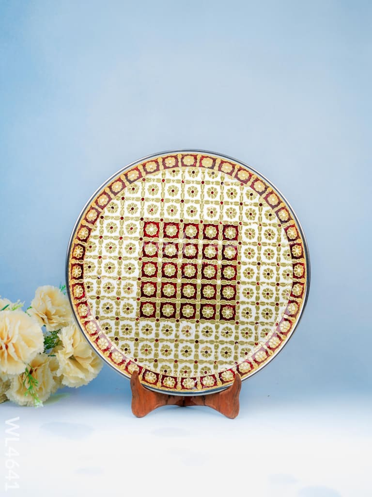 Meenakari Plate - 12 Inch Wl4641 Trays & Plates