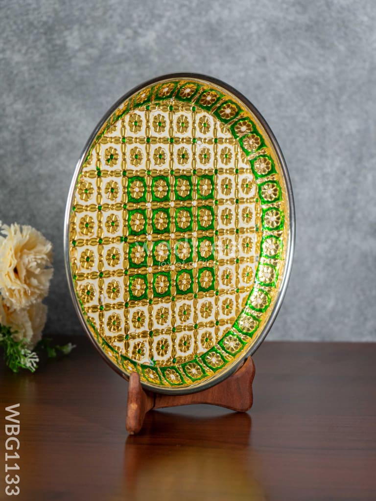 Meenakari Plate - 8 Inch Wbg1133 Trays & Plates