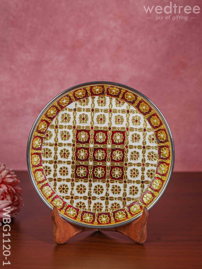 Meenakari Plate - Wbg1120 8 Inch Trays & Plates