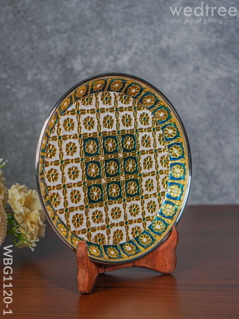 Meenakari Plate - Wbg1120 Trays & Plates