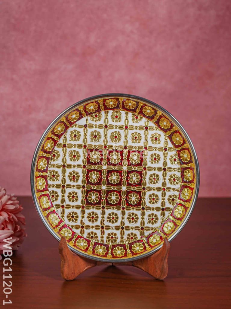 Meenakari Plate - Wbg1120 8 Inch Trays & Plates