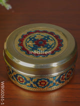 Meenakari Poori Box - 4 Inch Wbg0261 Blue Finish Utensils