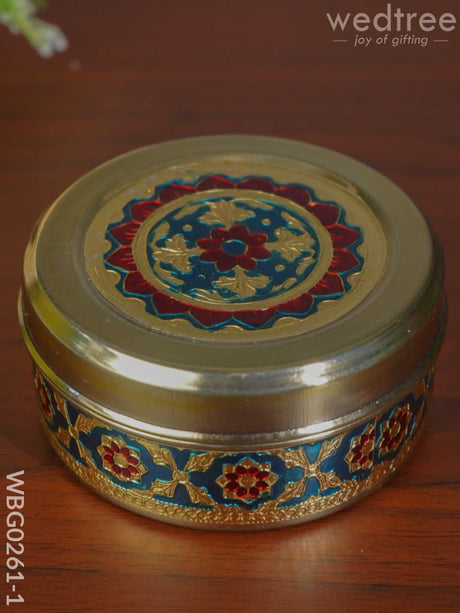 Meenakari Poori Box - 4 Inch Wbg0261 Blue Finish Utensils