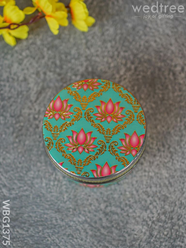 Digital Printed Meenakari Poori Box - 4 Inch Wbg1375 Trays & Plates