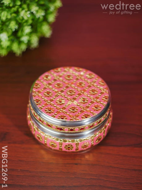 Meenakari Poori Box - Wbg1269 Pink Utensils