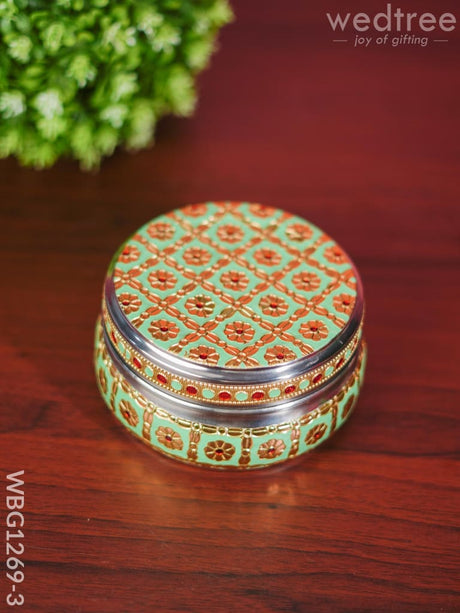 Meenakari Poori Box - Wbg1269 Pista Green Utensils