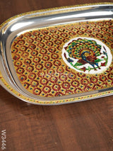 Minakari Rectangle Plate - W3446 Meenakari Trays & Plates