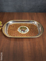 Minakari Rectangle Plate - W3446 Meenakari Trays & Plates