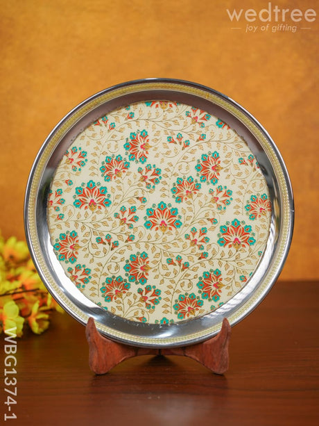 Meenakari Floral Round Plate - Wbg1374 Trays & Plates Rg