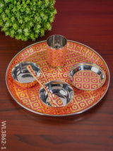 Meenakari Pooja Thali Set - Wl3862 Pink Trays & Plates